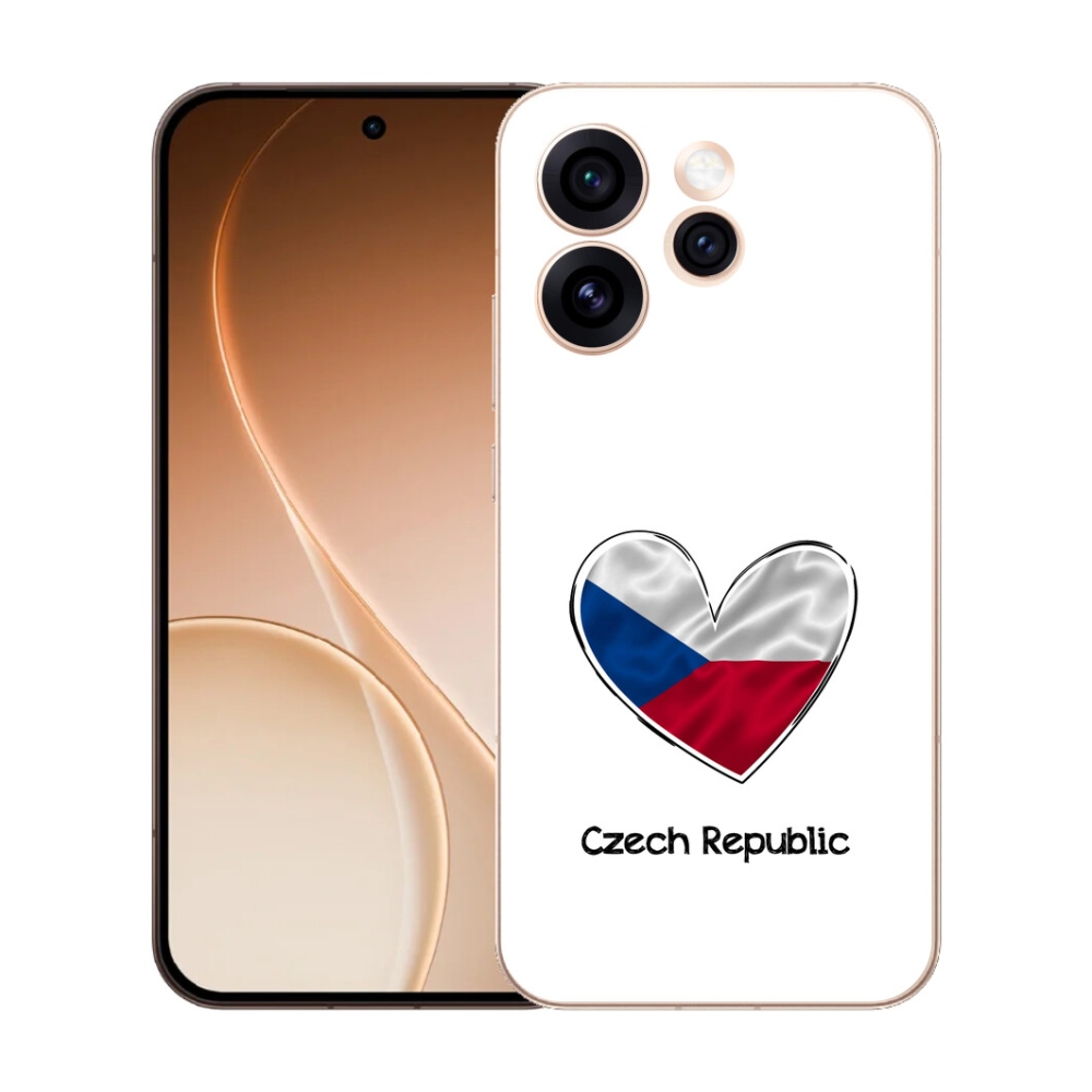 Gelový kryt mmCase na Oppo Reno 15 Pro 5G - vlajka srdce bílé pozadí