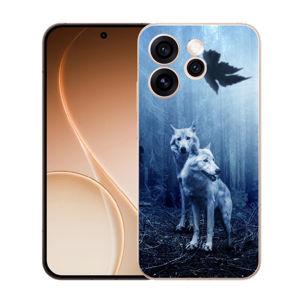 Gelový kryt mmCase na Oppo Reno 15 Pro 5G - vlci v lese