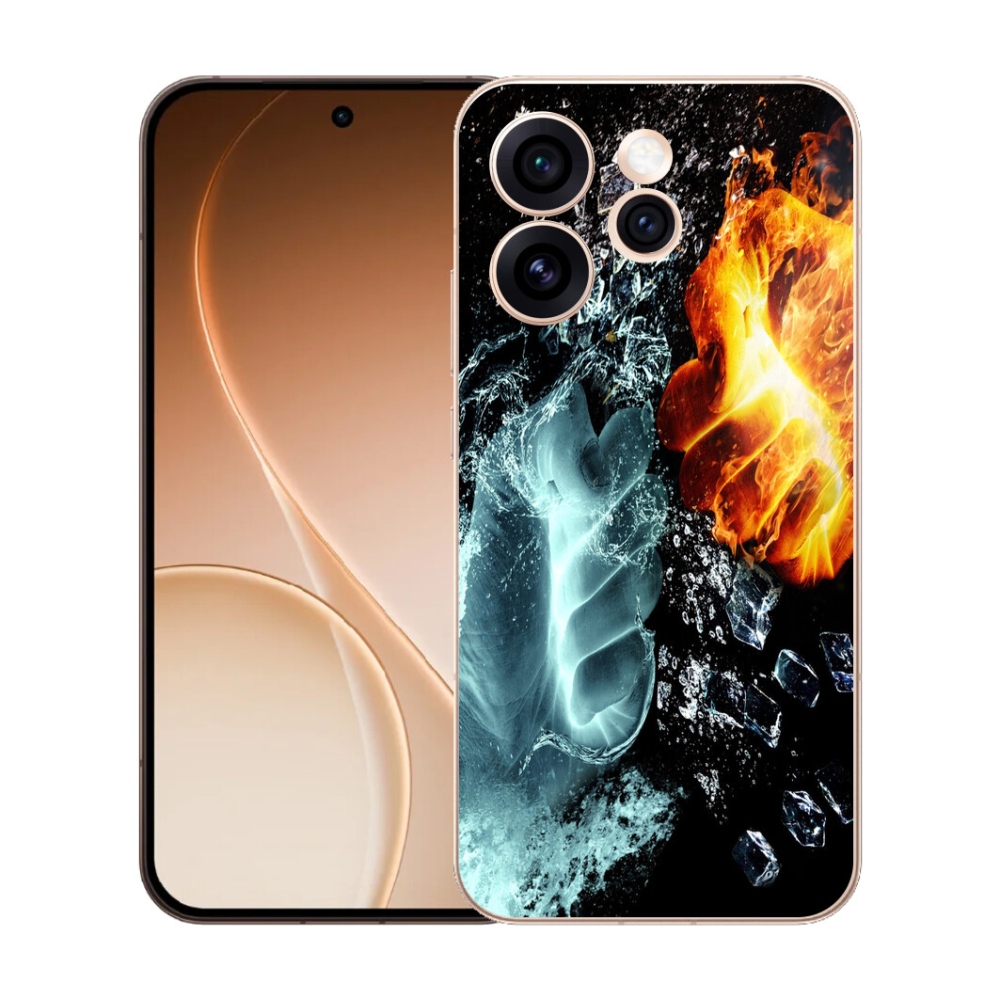 Gelový kryt mmCase na Oppo Reno 15 Pro 5G - voda a oheň