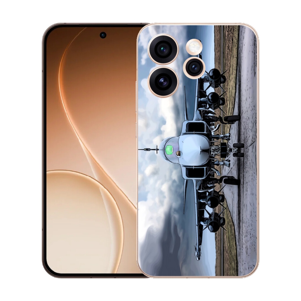 Gelový kryt mmCase na Oppo Reno 15 Pro 5G - vojenské letadlo