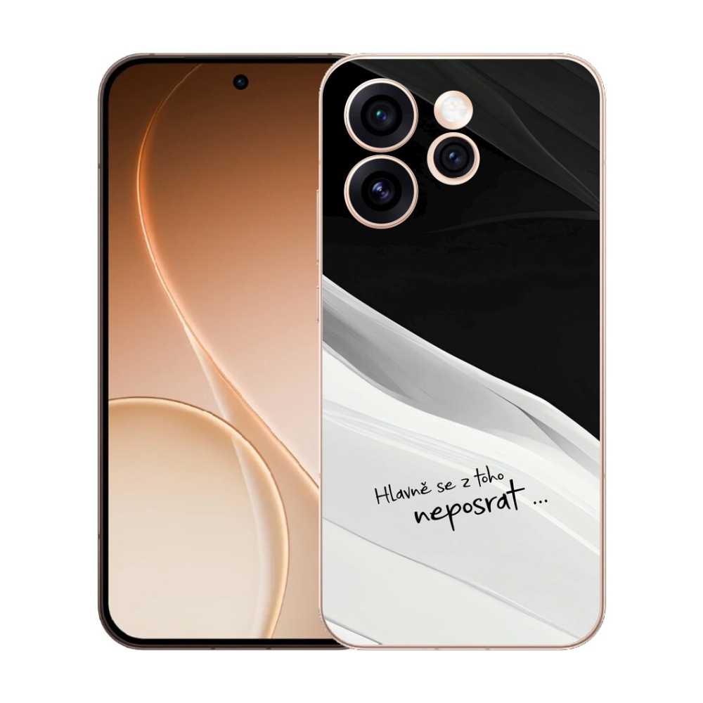 Gelový kryt mmCase na Oppo Reno 15 Pro 5G - vtipný text 13 bíločerné pozadí