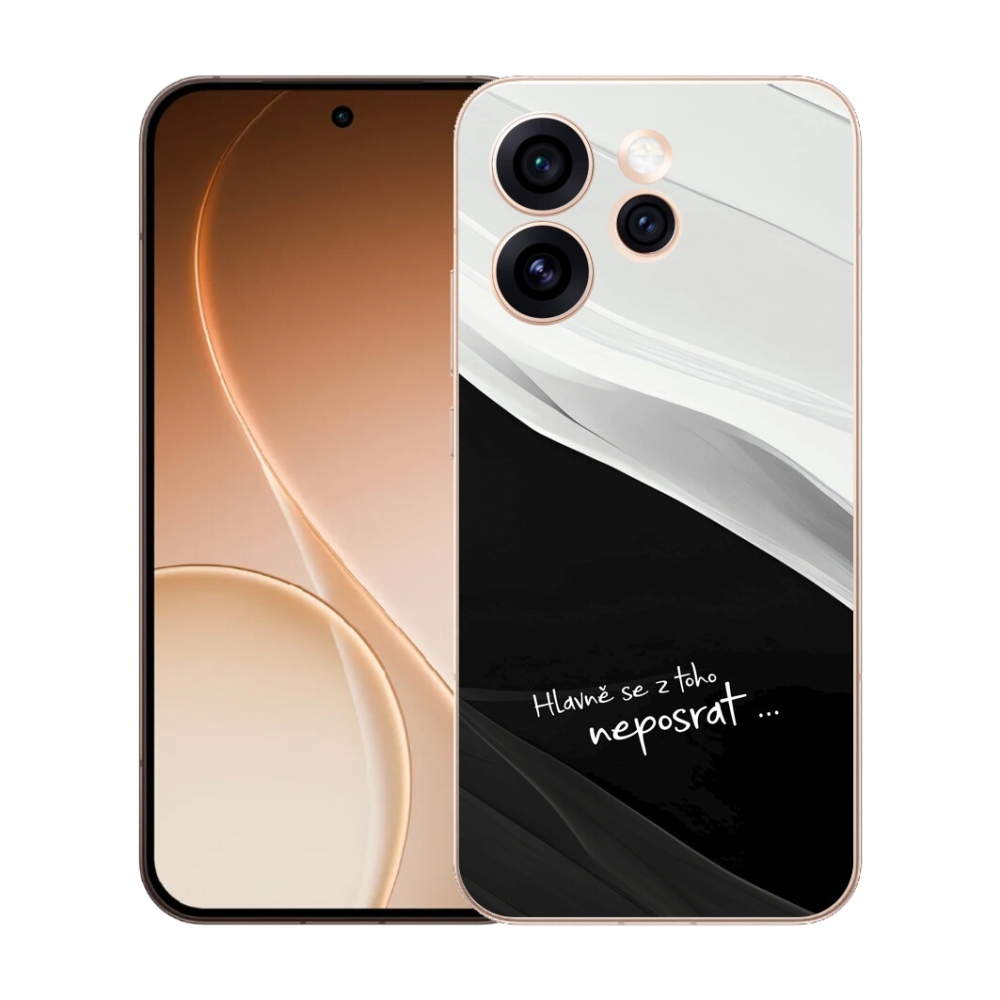 Gelový kryt mmCase na Oppo Reno 15 Pro 5G - vtipný text 13 černobílé pozadí