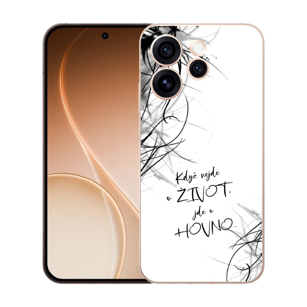Gelový kryt mmCase na Oppo Reno 15 Pro 5G - vtipný text 16 bílé pozadí