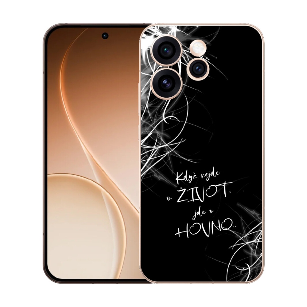 Gelový kryt mmCase na Oppo Reno 15 Pro 5G - vtipný text 16 černé pozadí