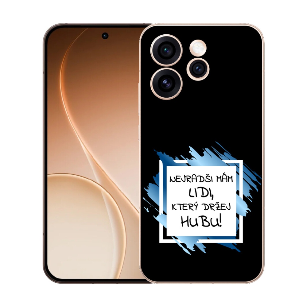 Gelový kryt mmCase na Oppo Reno 15 Pro 5G - vtipný text 7 bíločerné pozadí