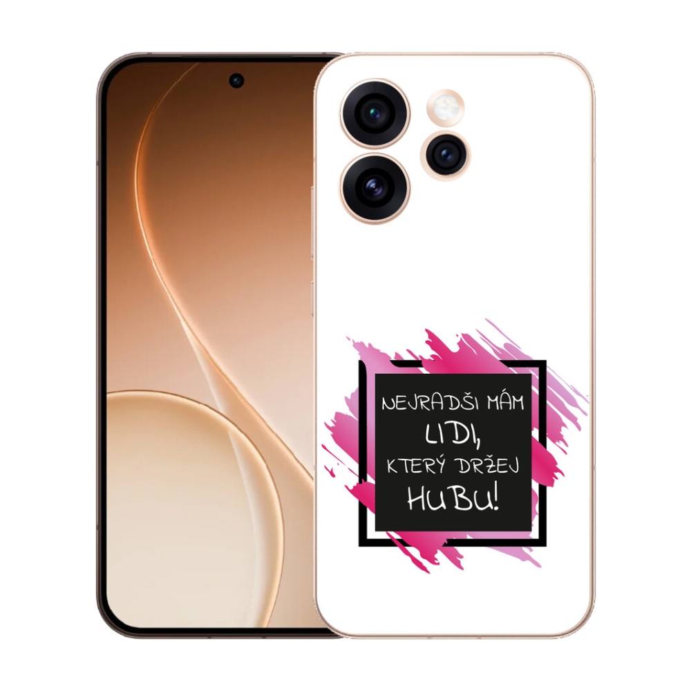 Gelový kryt mmCase na Oppo Reno 15 Pro 5G - vtipný text 7 černobílé pozadí