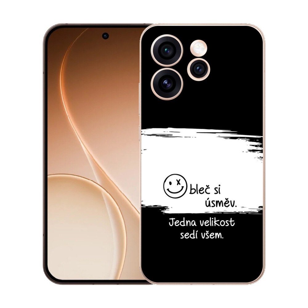 Gelový kryt mmCase na Oppo Reno 15 Pro 5G - vtipný text 8 bíločerné pozadí