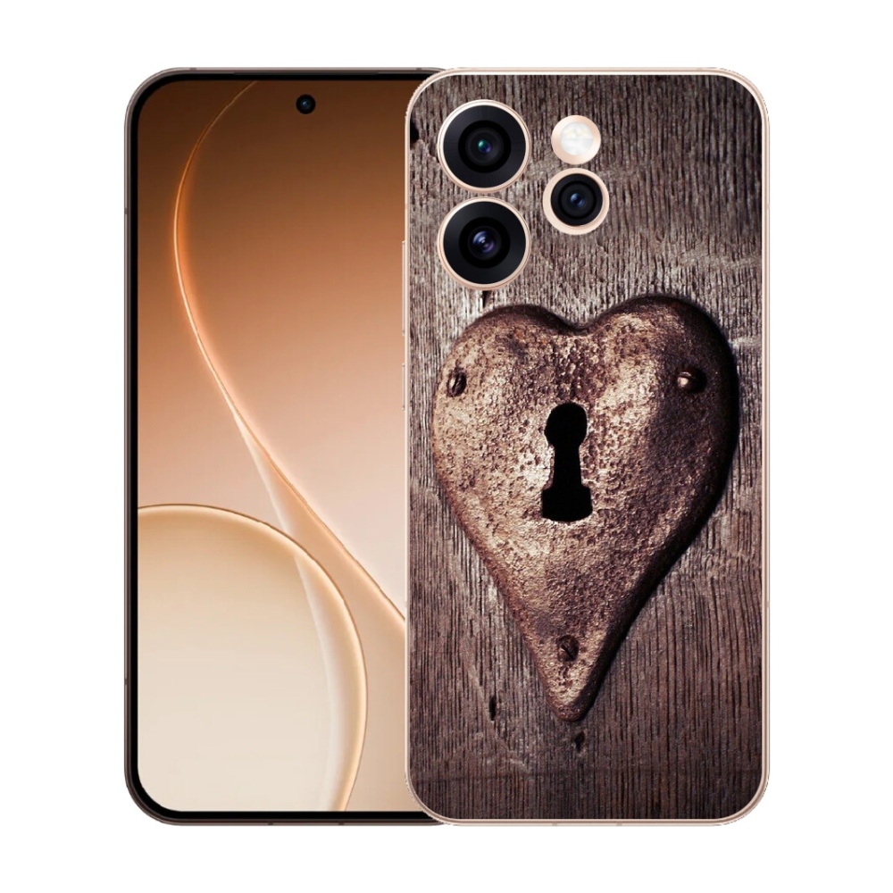 Gelový kryt mmCase na Oppo Reno 15 Pro 5G - zámek ve tvaru srdce