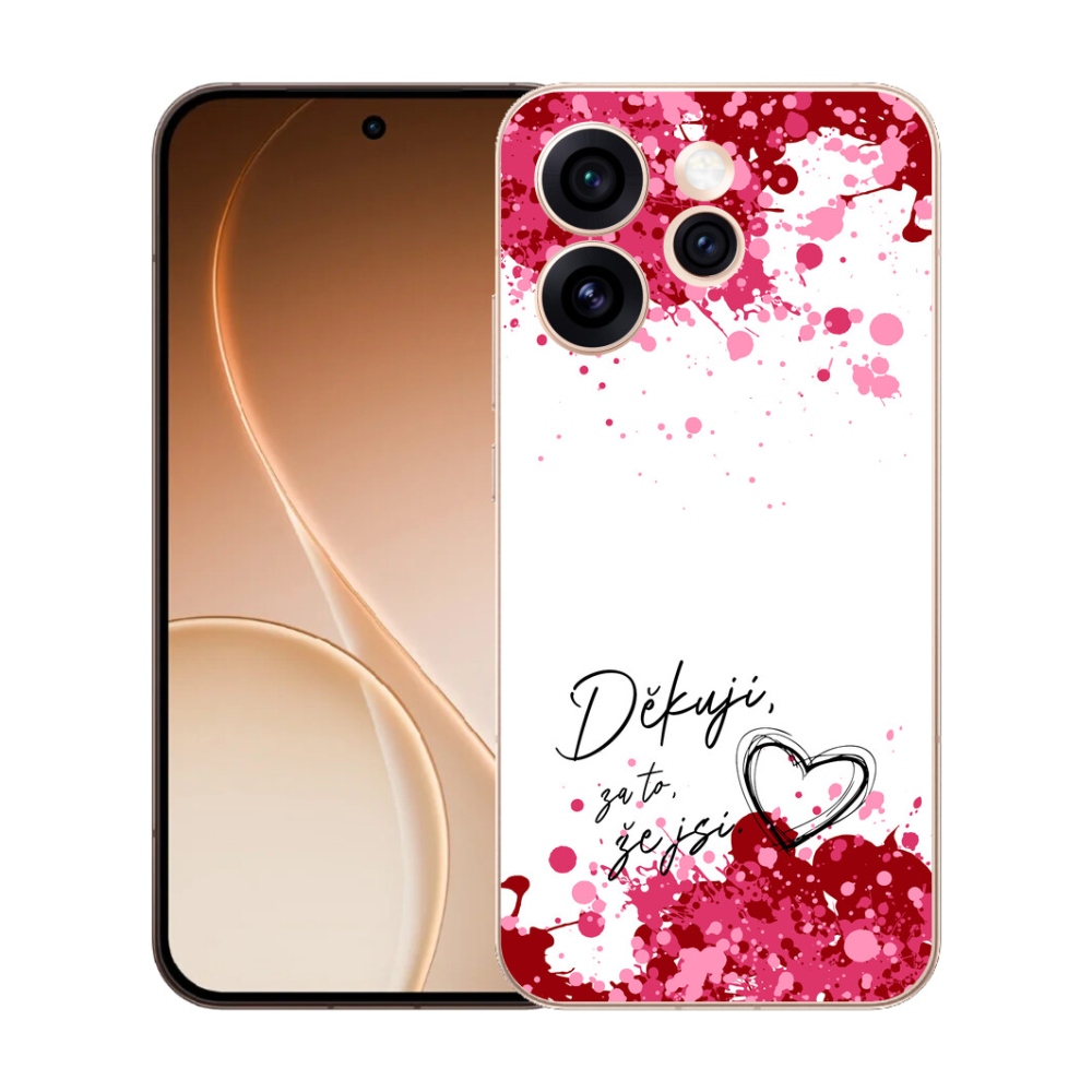 Gelový kryt mmCase na Oppo Reno 15 Pro 5G - zamilovaný text 2 bílé pozadí