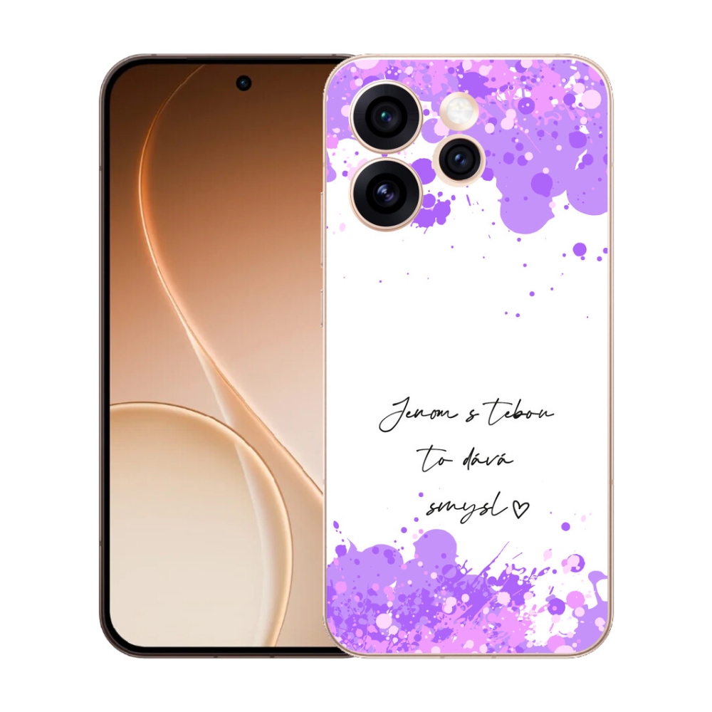 Gelový kryt mmCase na Oppo Reno 15 Pro 5G - zamilovaný text bílé pozadí