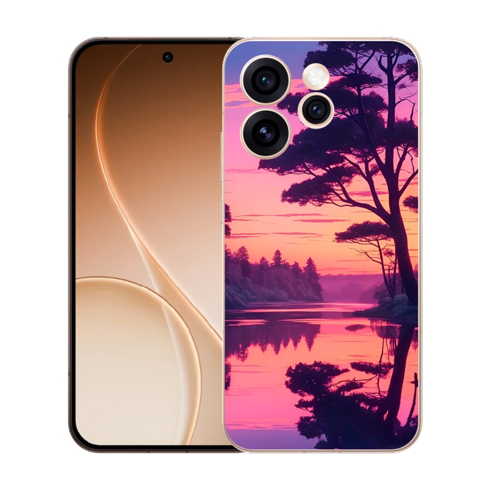 Gelový kryt mmCase na Oppo Reno 15 Pro 5G - západ slunce nad jezerem