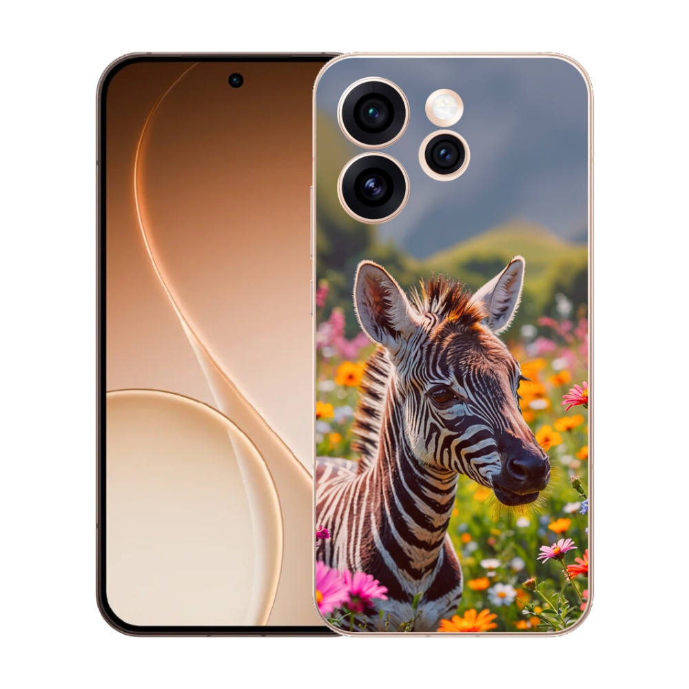Gelový kryt mmCase na Oppo Reno 15 Pro 5G - zebra na louce