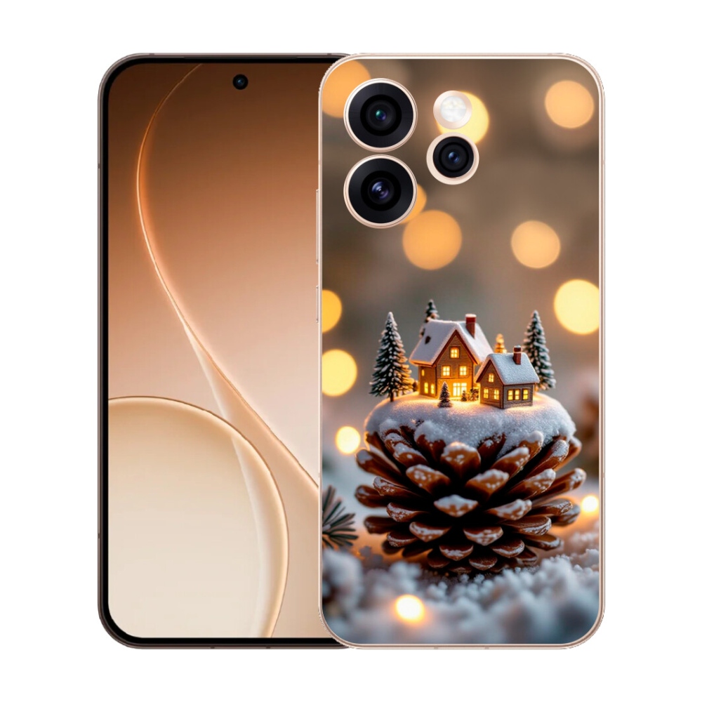 Gelový kryt mmCase na Oppo Reno 15 Pro 5G - zimní vesnička