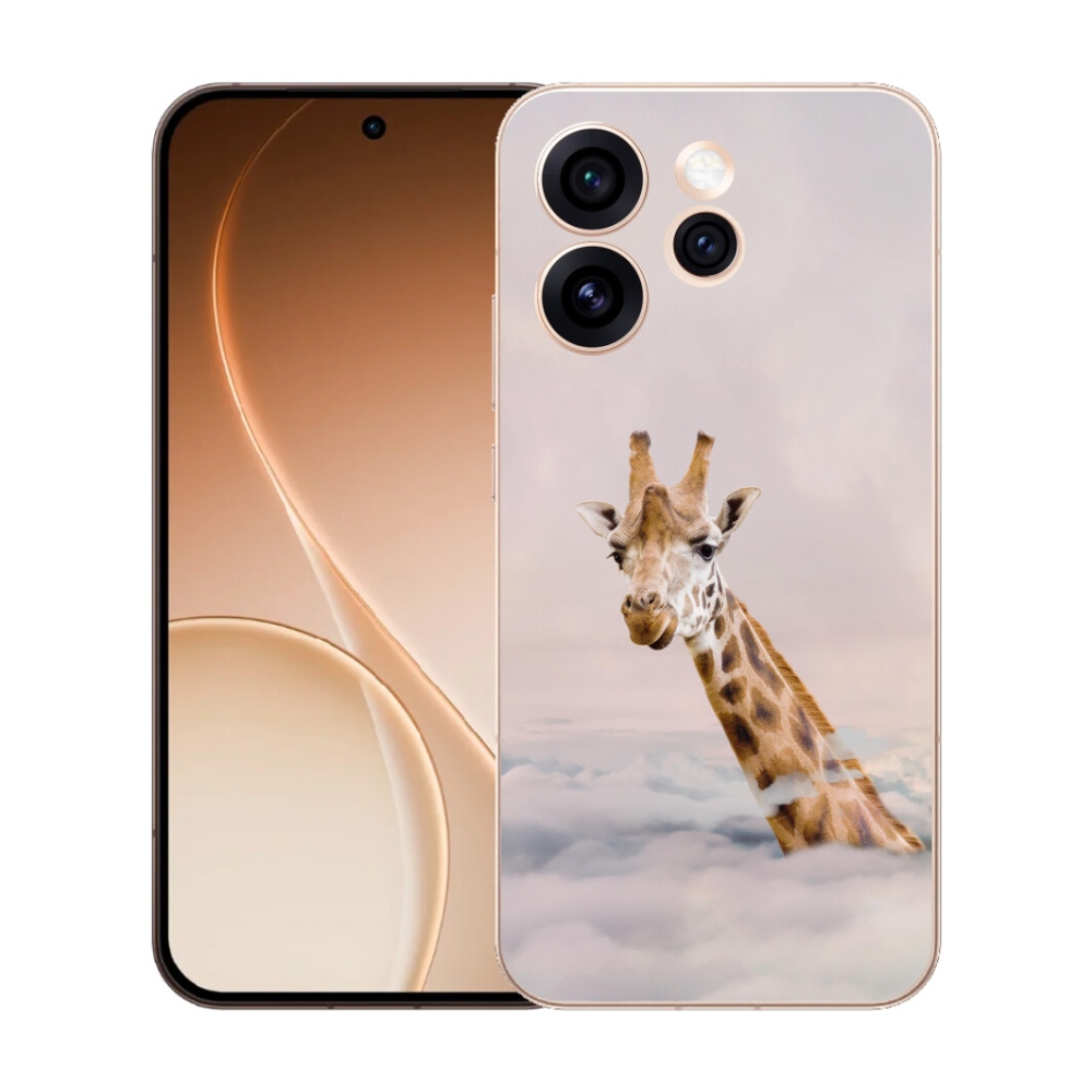 Gelový kryt mmCase na Oppo Reno 15 Pro 5G - žirafa v oblacích