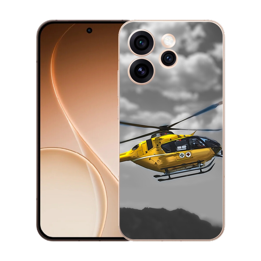 Gelový kryt mmCase na Oppo Reno 15 Pro 5G - žlutá helikoptéra