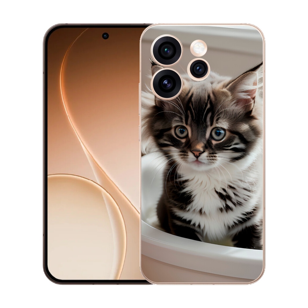 Gelový kryt mmCase na Oppo Reno 15 Pro 5G - zvědavé kotě