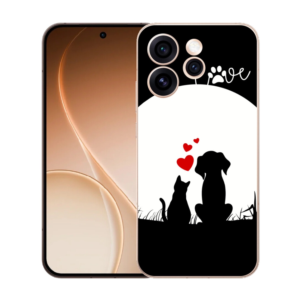 Gelový kryt mmCase na Oppo Reno 15 Pro 5G - zvířecí láska