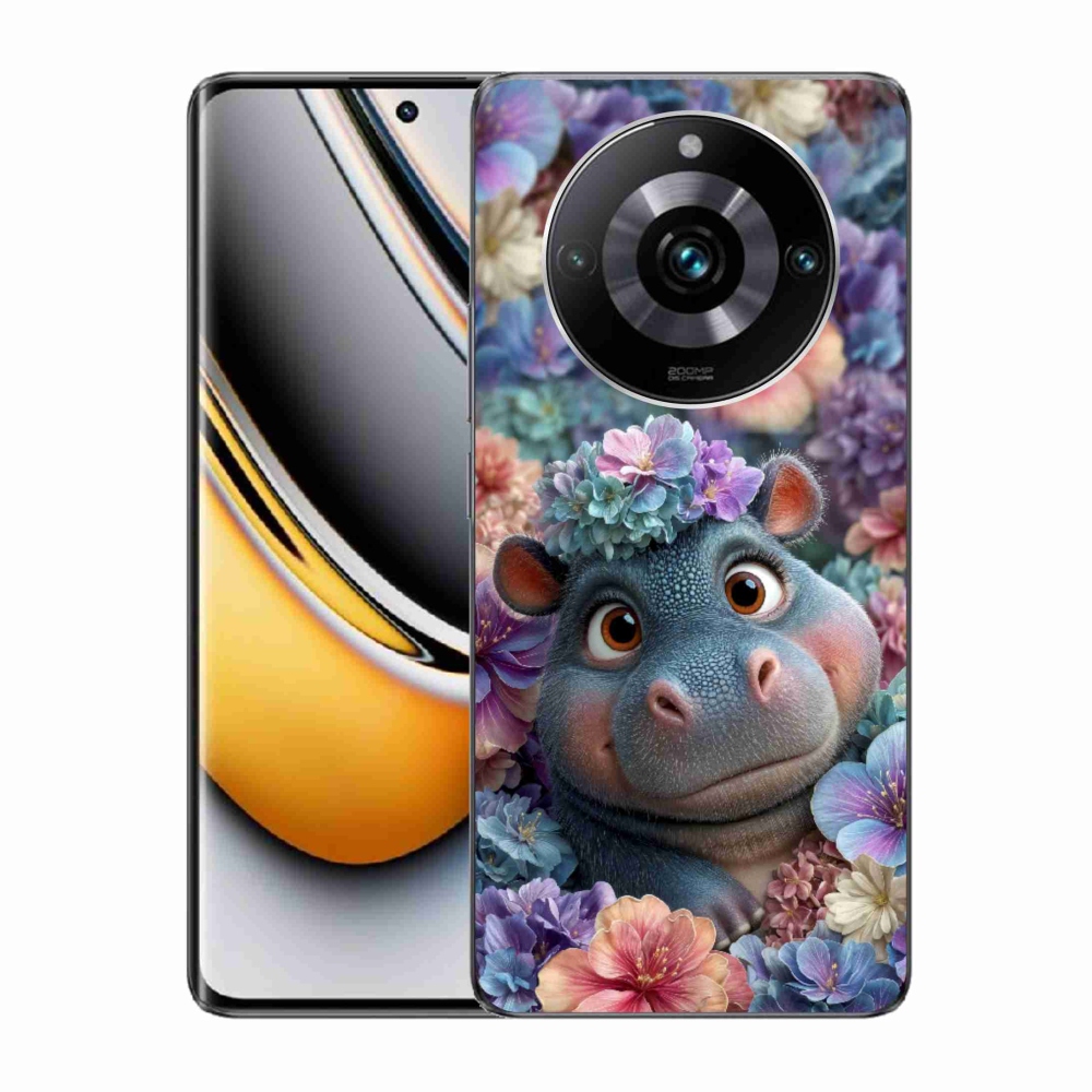 Gelový kryt mmCase na Realme 11 Pro 5G/11 Pro+ 5G - hrošík v květinách