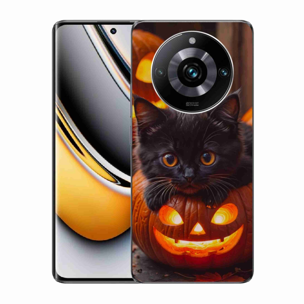 Gelový kryt mmCase na Realme 11 Pro 5G/11 Pro+ 5G - kotě a dýně