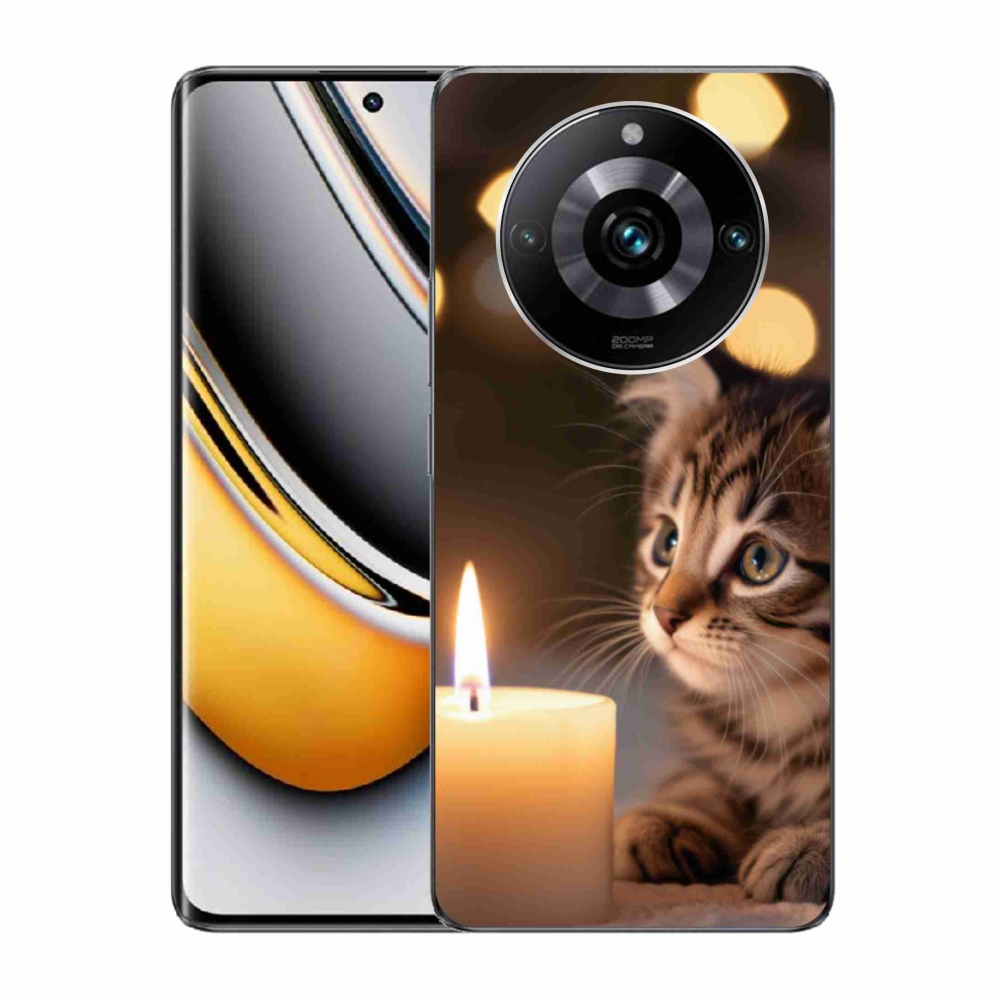 Gelový kryt mmCase na Realme 11 Pro 5G/11 Pro+ 5G - kotě a svíčka
