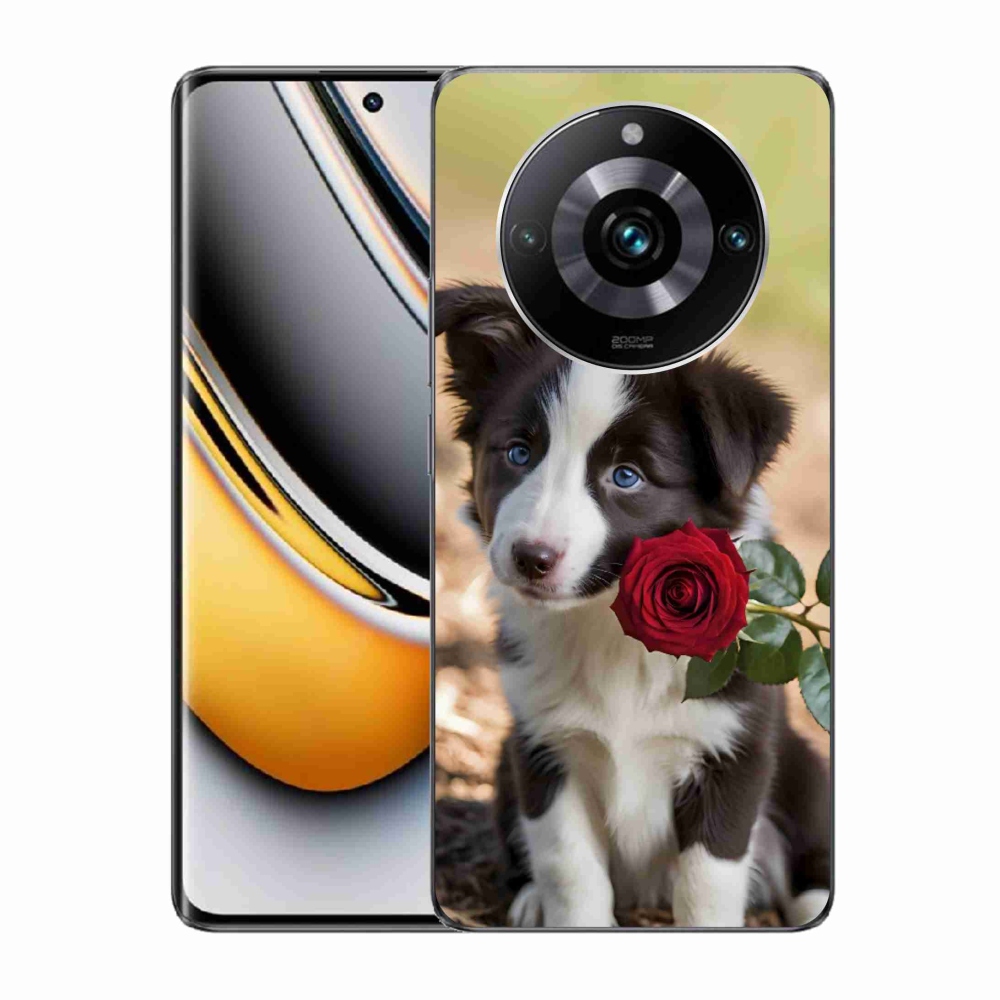Gelový kryt mmCase na Realme 11 Pro 5G/11 Pro+ 5G - roztomilá border kolie s růží