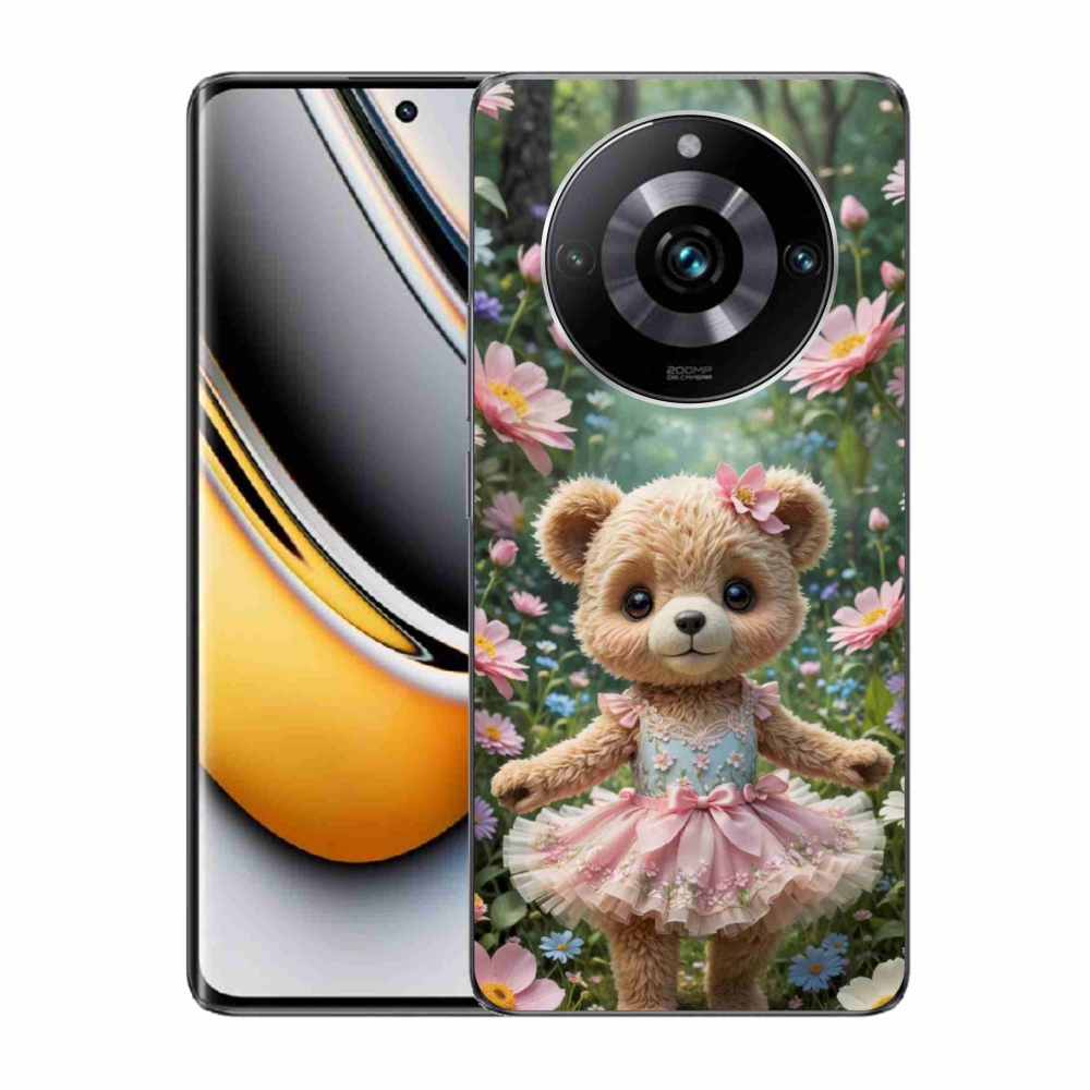 Gelový kryt mmCase na Realme 11 Pro 5G/11 Pro+ 5G - roztomilý medvídek v květinách