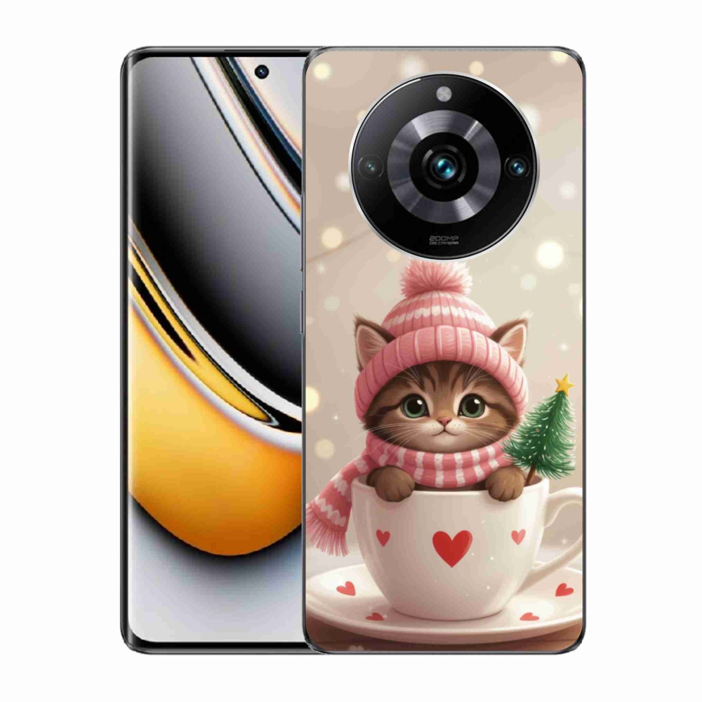 Gelový kryt mmCase na Realme 11 Pro 5G/11 Pro+ 5G - vánoční kotě v hrnku