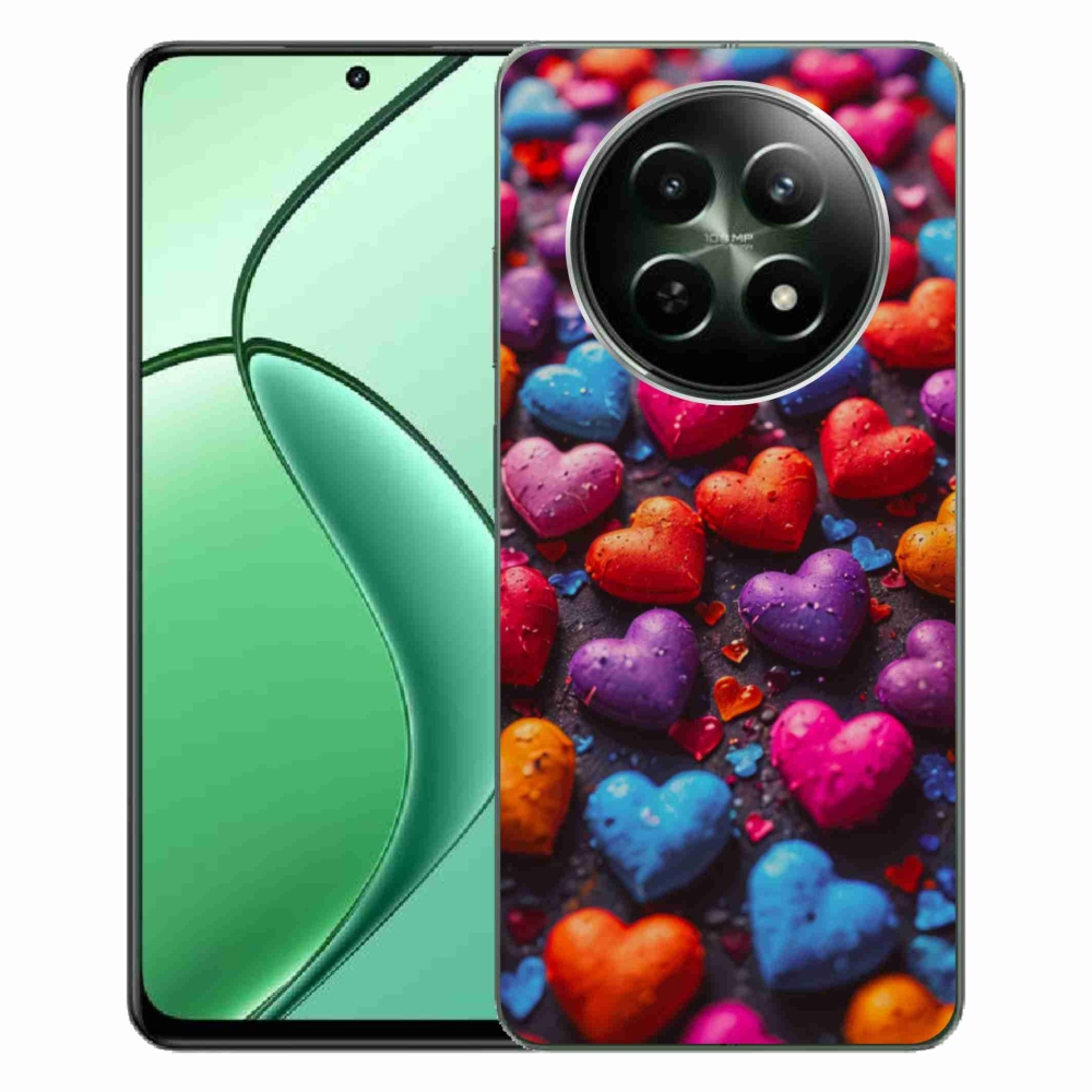 Gelový kryt mmCase na Realme 12 5G/12x 5G - barevná srdce