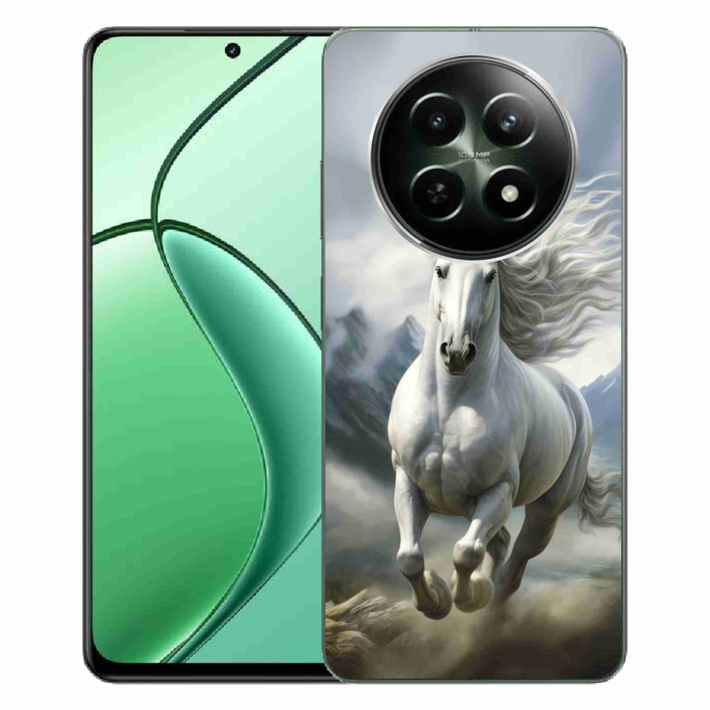 Gelový kryt mmCase na Realme 12 5G/12x 5G - běžící bílý kůň 3
