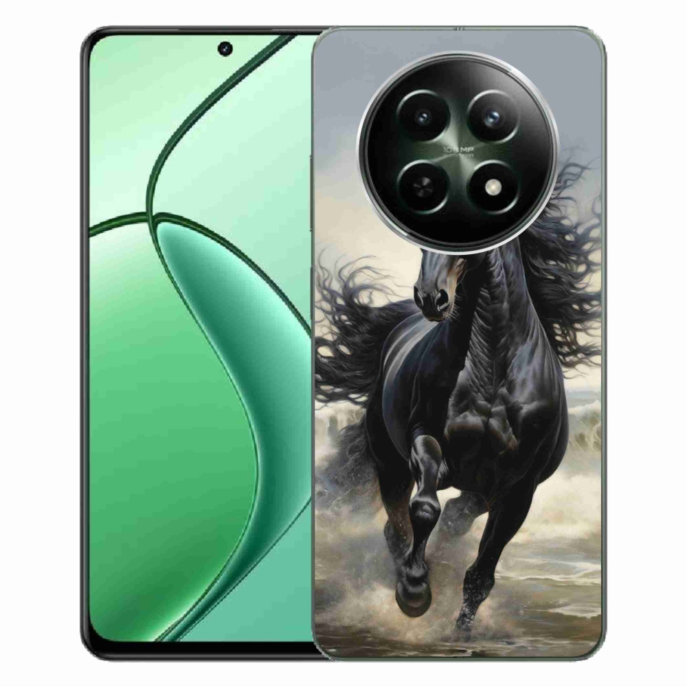 Gelový kryt mmCase na Realme 12 5G/12x 5G - běžící černý kůň