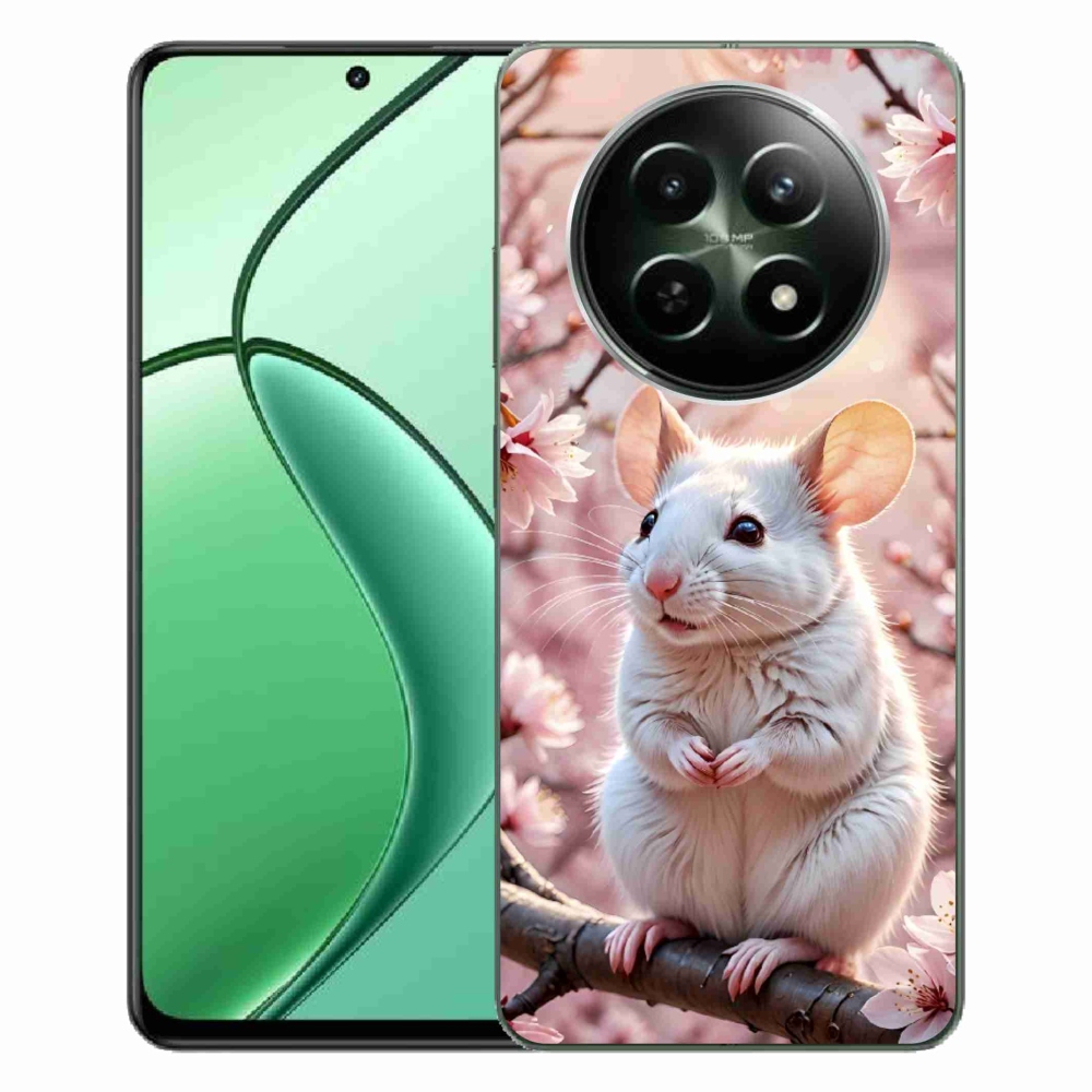 Gelový kryt mmCase na Realme 12 5G/12x 5G - bílá myš na větvi