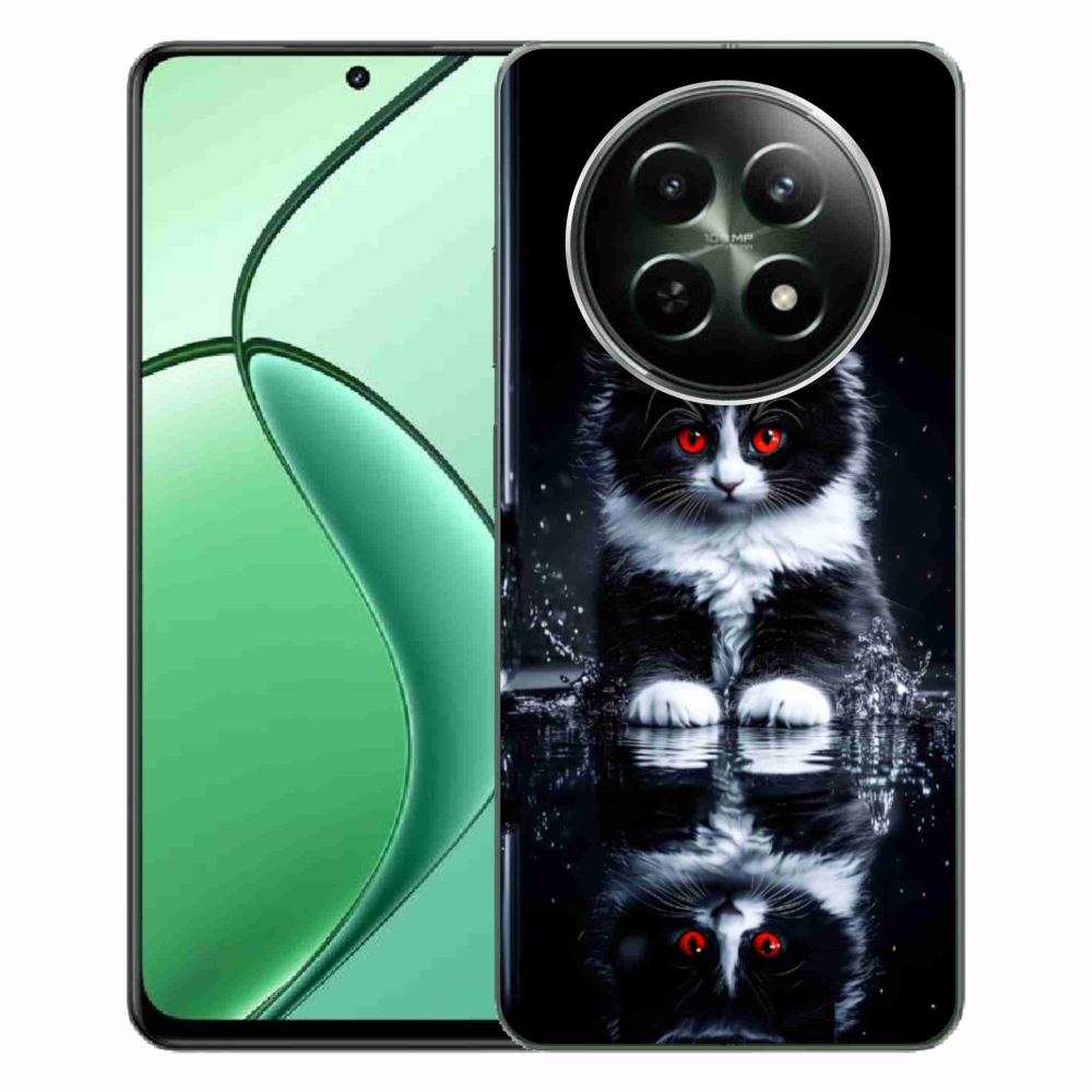 Gelový kryt mmCase na Realme 12 5G/12x 5G - černobílé kotě