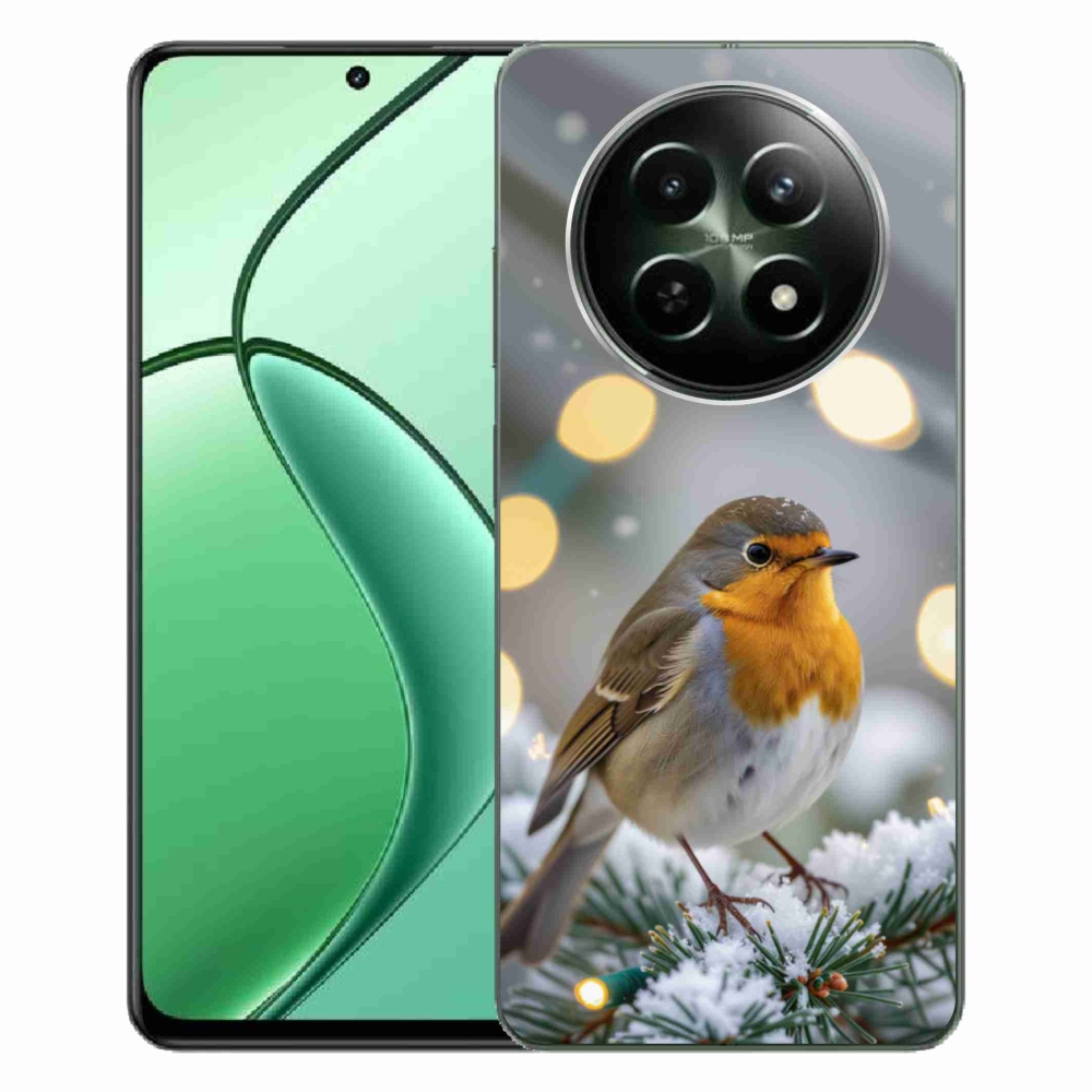 Gelový kryt mmCase na Realme 12 5G/12x 5G - červenka v zimě