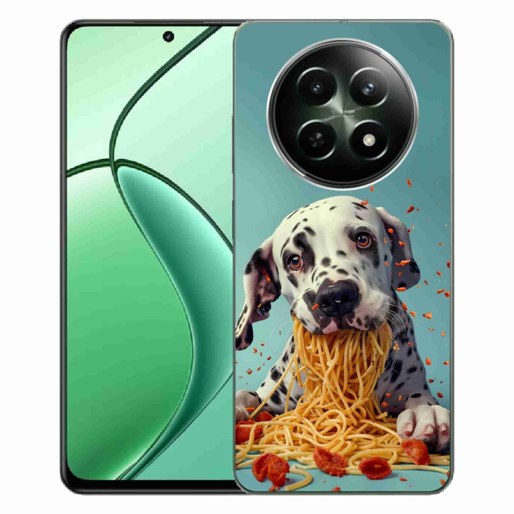 Gelový kryt mmCase na Realme 12 5G/12x 5G - dalmatin a špagety