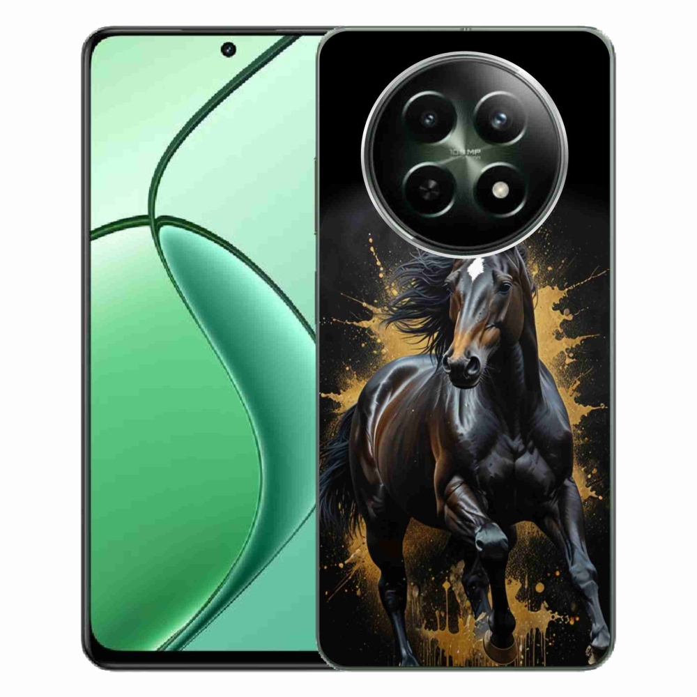 Gelový kryt mmCase na Realme 12 5G/12x 5G - elegantní černý hřebec