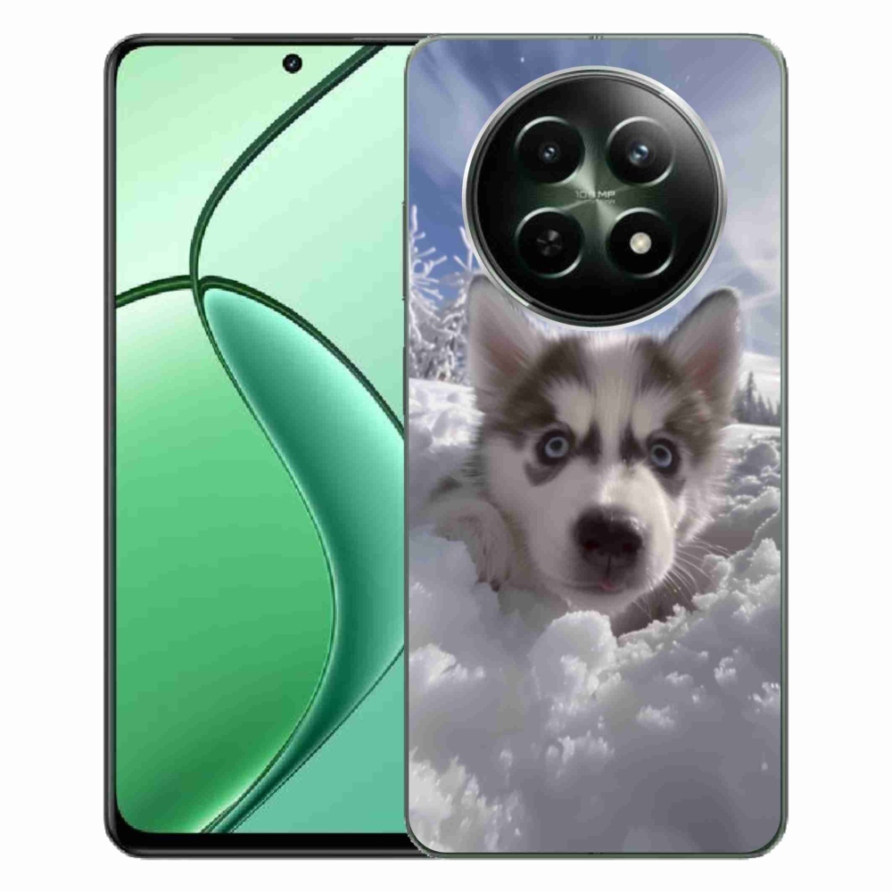 Gelový kryt mmCase na Realme 12 5G/12x 5G - husky ve sněhu