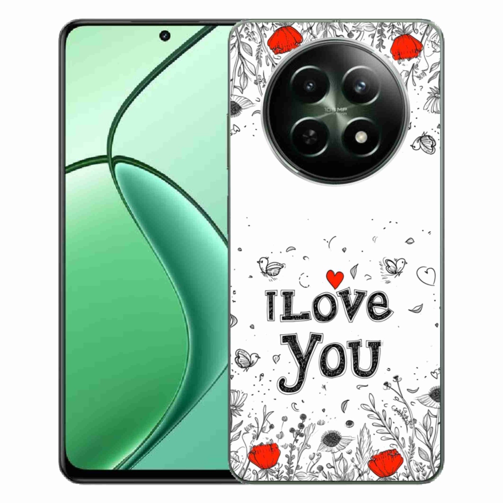 Gelový kryt mmCase na Realme 12 5G/12x 5G - I love you bílé pozadí