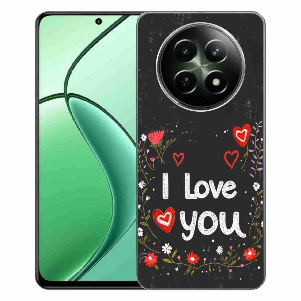 Gelový kryt mmCase na Realme 12 5G/12x 5G - I love you černé pozadí