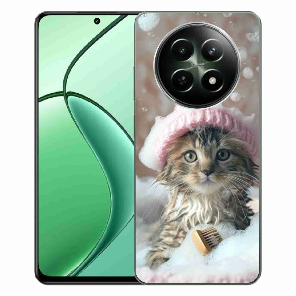 Gelový kryt mmCase na Realme 12 5G/12x 5G - kotě a koupel