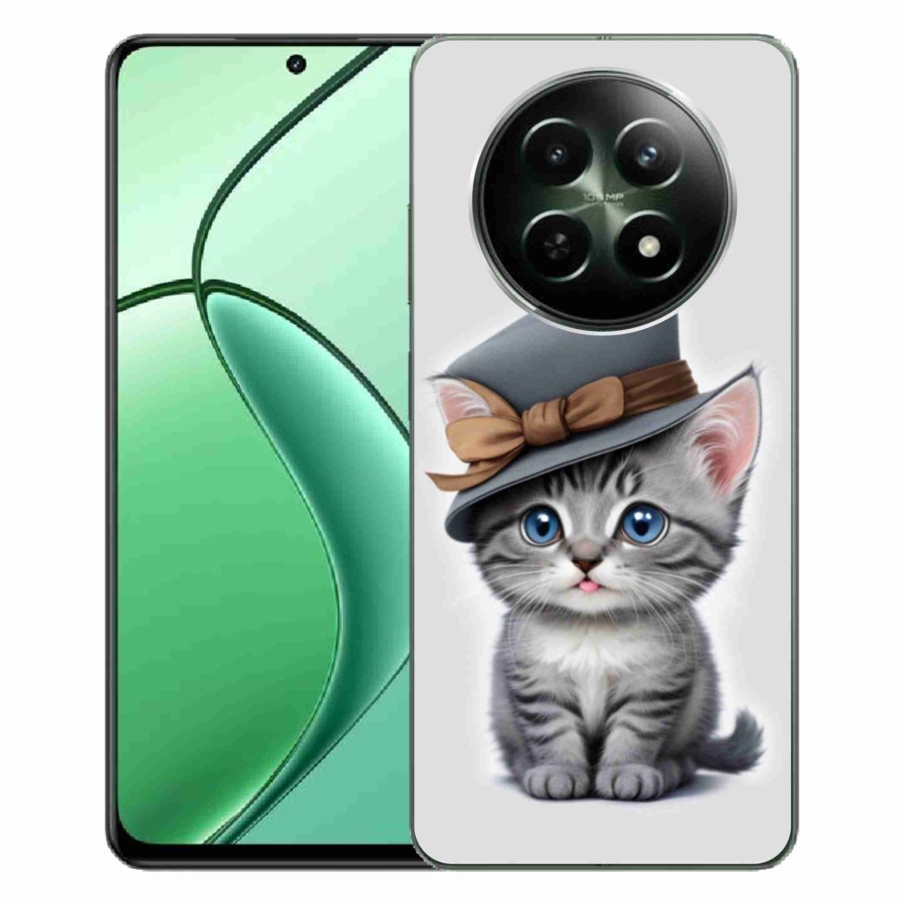 Gelový kryt mmCase na Realme 12 5G/12x 5G - kotě s kloboukem