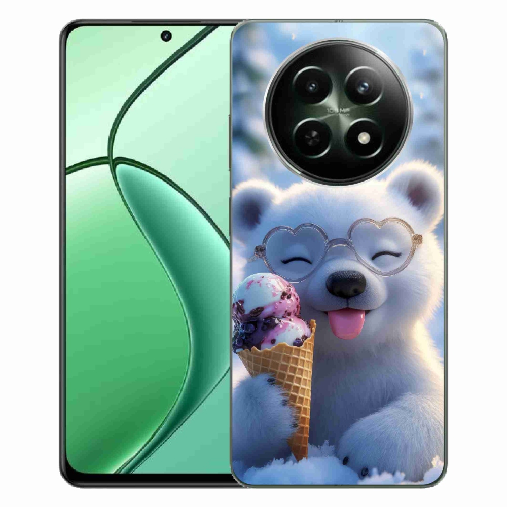 Gelový kryt mmCase na Realme 12 5G/12x 5G - medvídek se zmrzlinou