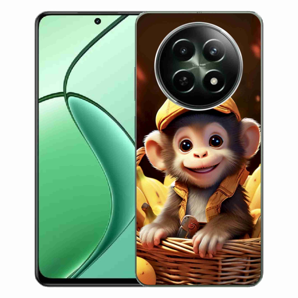 Gelový kryt mmCase na Realme 12 5G/12x 5G - opice v košíku