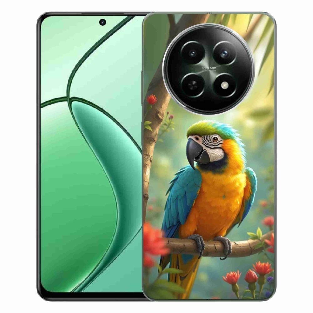 Gelový kryt mmCase na Realme 12 5G/12x 5G - papoušek ara modrožlutá