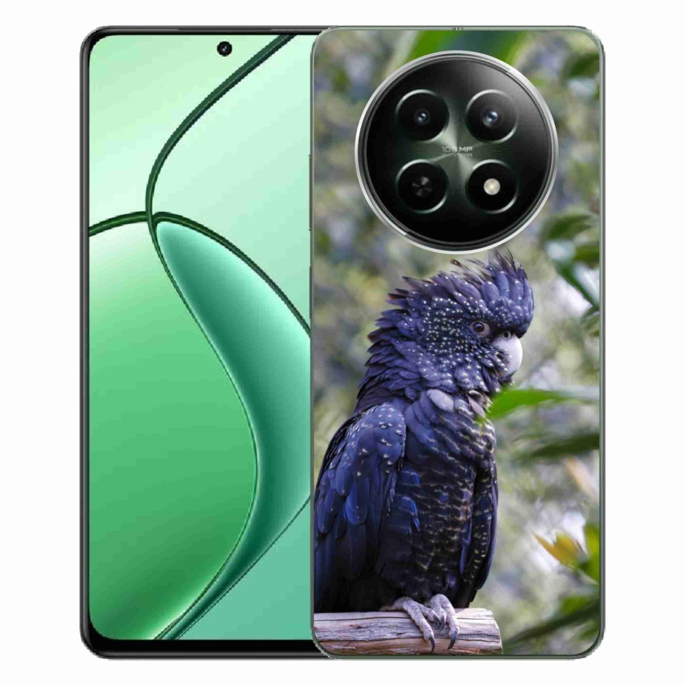 Gelový kryt mmCase na Realme 12 5G/12x 5G - papoušek kakadu černý