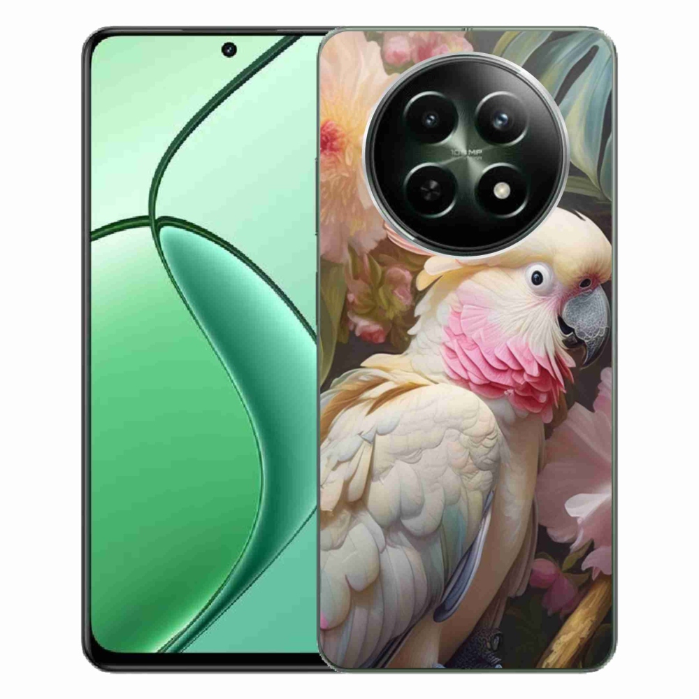 Gelový kryt mmCase na Realme 12 5G/12x 5G - papoušek kakadu růžový 2