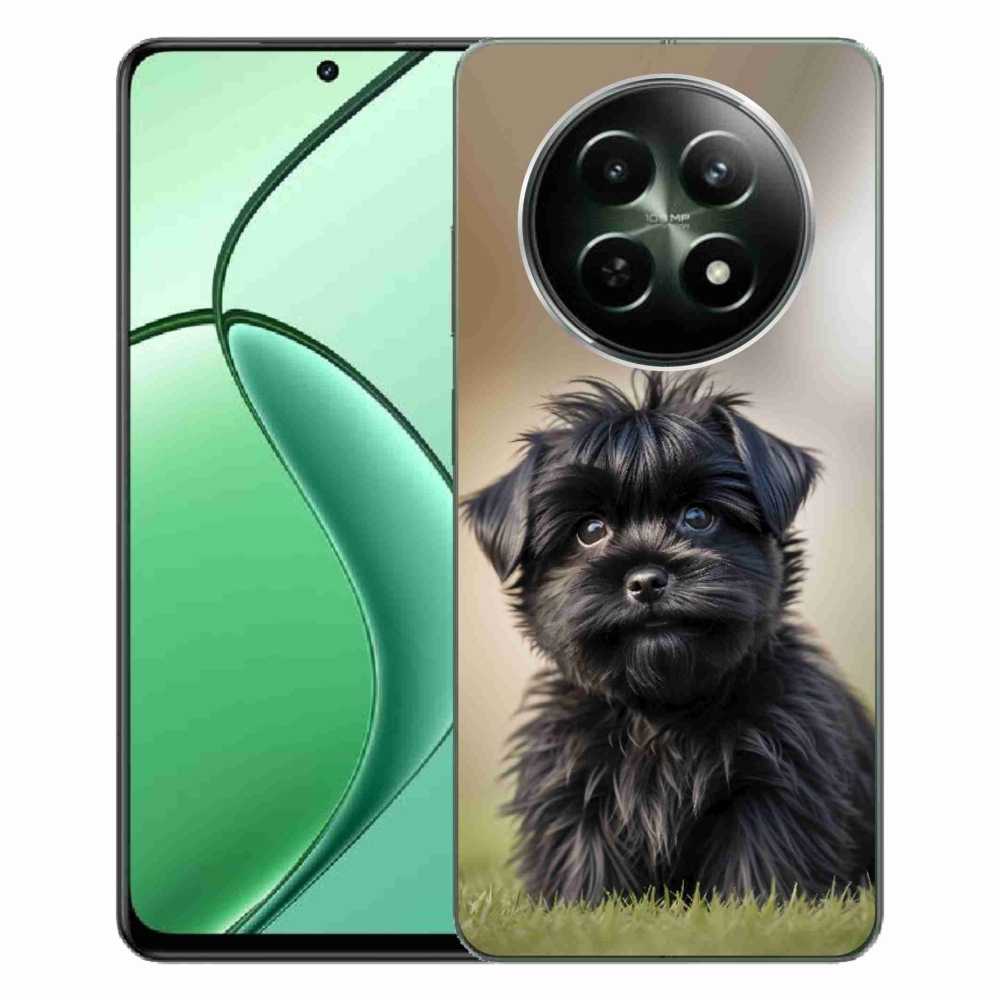 Gelový kryt mmCase na Realme 12 5G/12x 5G - roztomilý černý pejsek