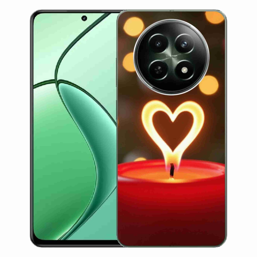 Gelový kryt mmCase na Realme 12 5G/12x 5G - srdce z plamene