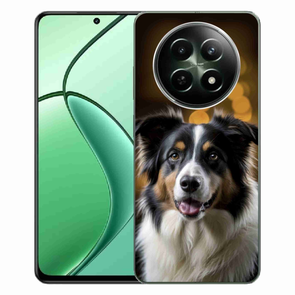 Gelový kryt mmCase na Realme 12 5G/12x 5G - usměvavý australský ovčák