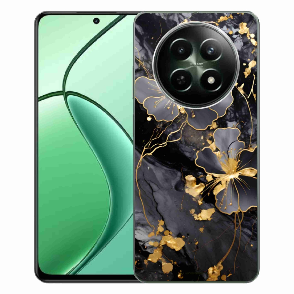 Gelový kryt mmCase na Realme 12 5G/12x 5G - zlaté květy