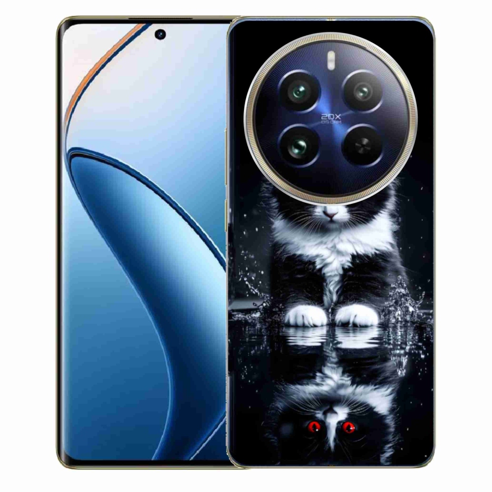 Gelový kryt mmCase na Realme 12 Pro 5G/12 Pro+ 5G - černobílé kotě